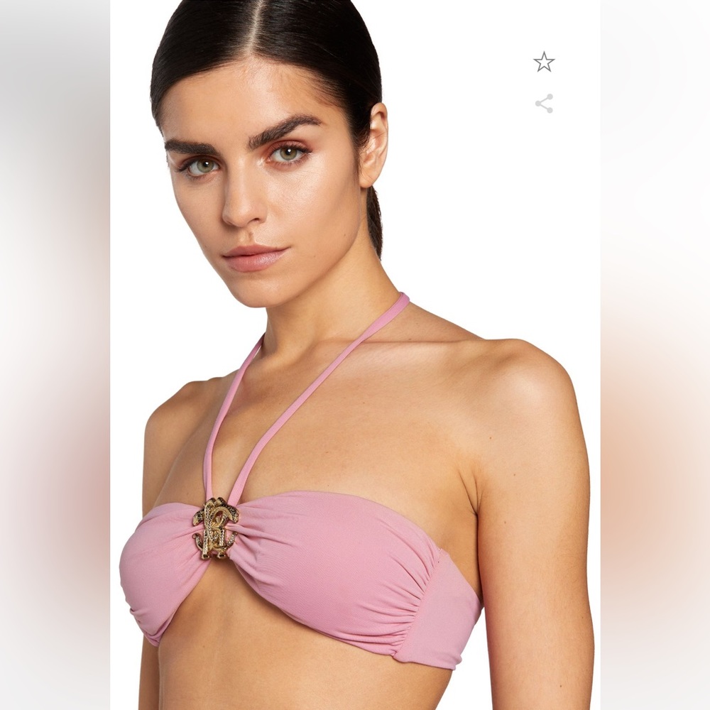 Roberto Cavalli- MIRROR SNAKE BANDEAU BIKINI TOP